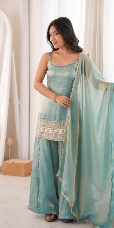 ZSR 3177 Sea Green in Doremon Crush Embroidery Work & Mirror Work Salwar Suit . Best Price ₹2099. Delivery 4-6 Working Days. Shop now. | Casual Suits, Jump Suits, Creative suits, Designer Suits, Palazzo Suits, Party Wear Suits, Patiala Suits, Salwar suit, Straight Suits