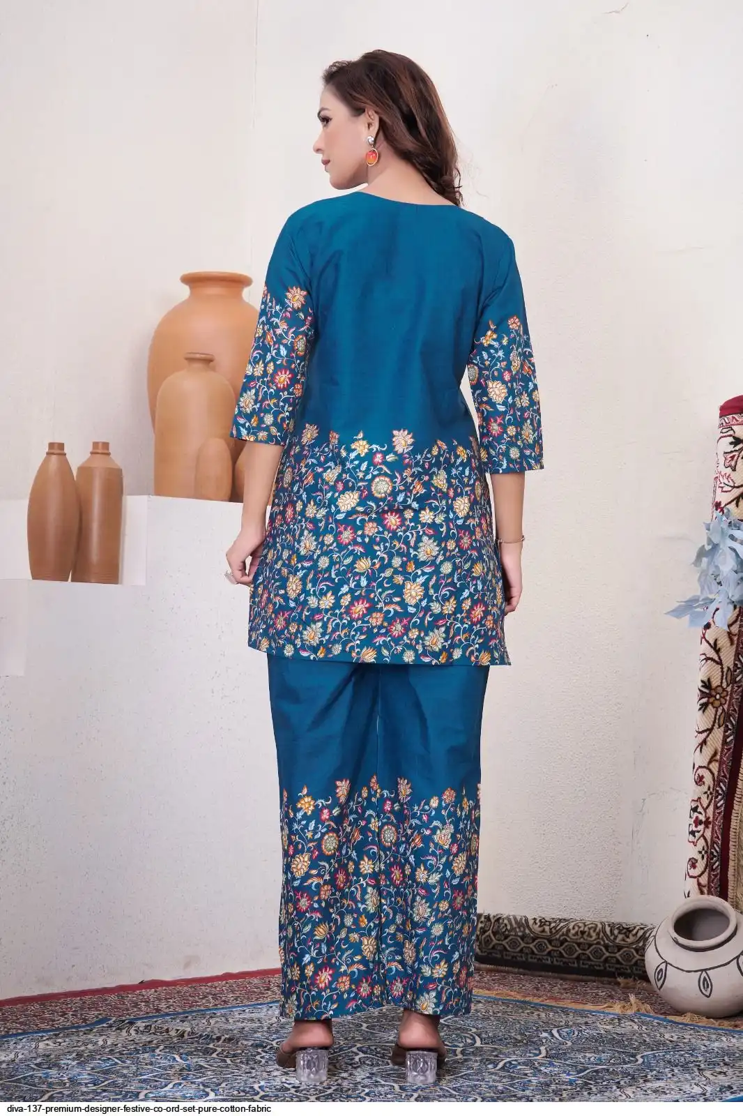 DIVA 137 Teal Pure Cotton Kantha work Elegant Kurti with Designer Work. Price 1749 - Delivery 4-6 Working Days. Shop now. | Bollywood Kurti, Creative Kurtis, Designer Kurti, Kurti, Party Wear Kurti, Selfie Kurti