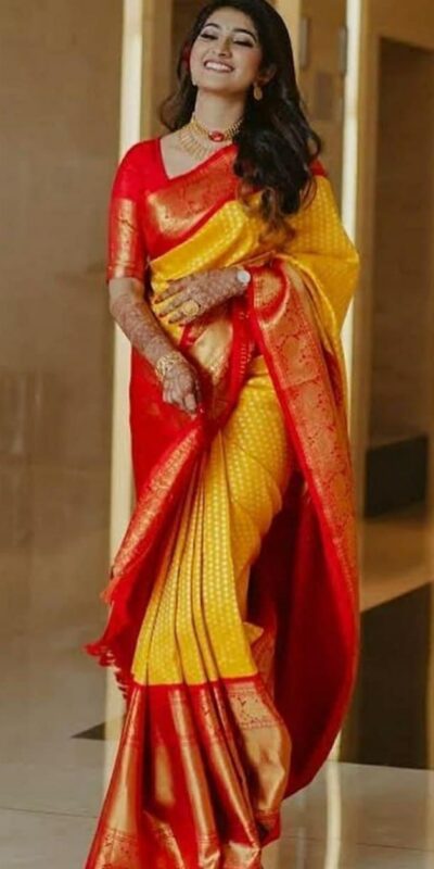 KP 2092 Yellow Color Yellow Soft Lichi Silk Saree with Jacquard Work. Best Price ₹1449. Delivery 4-6 Working Days. Shop now. | Creative Sarees, Bollywood Sarees, Designer Sarees, Embroidered Sarees, Ethnic Saree, Modern Digital sarees, Party Wear Sarees, Sarees