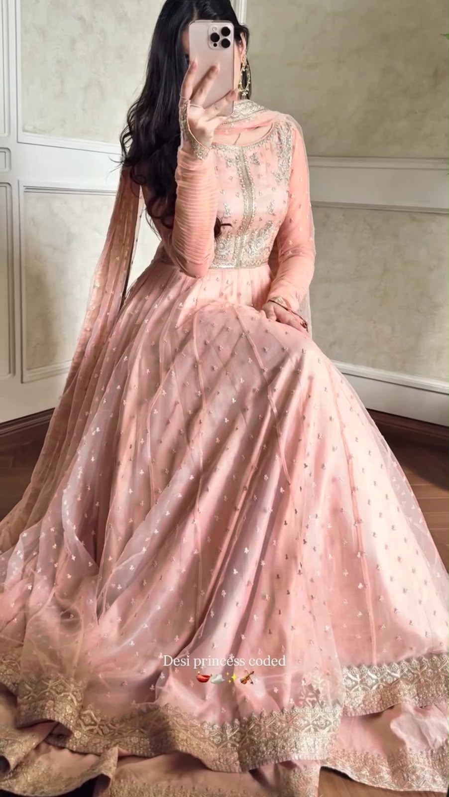 RTC 5991 Peach | Peach Faux Georgette Gown with Sequins Work. Festive Deal ₹2599. Delivery 4-6 Working Days. Online Shop now. | Bollywood Gowns, Creative Gowns, Designer Gowns, Embroidered Gowns, Gowns, Party Wear Gowns