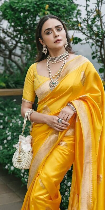 KPR 253 Yellow Color Yellow Soft Lichi Silk Saree with Jacquard Work. Best Price ₹1349. Delivery 4-6 Working Days. Shop now. | Creative Sarees, Bollywood Sarees, Designer Sarees, Embroidered Sarees, Ethnic Saree, Modern Digital sarees, Party Wear Sarees, Sarees