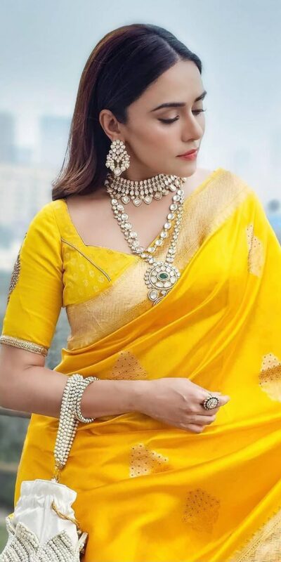 KPR 253 Yellow Color Yellow Soft Lichi Silk Saree with Jacquard Work. Best Price ₹1349. Delivery 4-6 Working Days. Shop now. | Creative Sarees, Bollywood Sarees, Designer Sarees, Embroidered Sarees, Ethnic Saree, Modern Digital sarees, Party Wear Sarees, Sarees