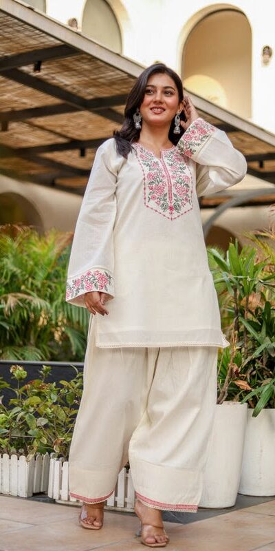 NSR 898 Off White Khadi Cotto Salwar Suit with Embroidery Work & Lace Work. Available at ₹1749 only. Delivery 4-6 Working Days. Shop now. | Casual Suits, Jump Suits, Creative suits, Designer Suits, Palazzo Suits, Party Wear Suits, Patiala Suits, Salwar suit, Straight Suits
