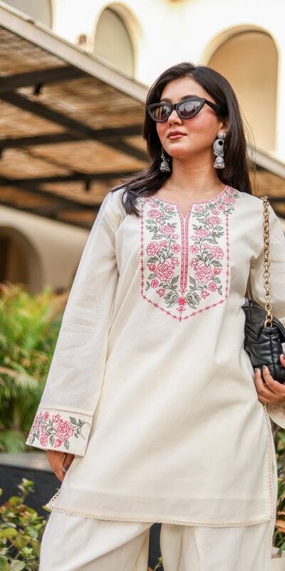 NSR 898 Off White Khadi Cotto Salwar Suit with Embroidery Work & Lace Work. Available at ₹1749 only. Delivery 4-6 Working Days. Shop now. | Casual Suits, Jump Suits, Creative suits, Designer Suits, Palazzo Suits, Party Wear Suits, Patiala Suits, Salwar suit, Straight Suits