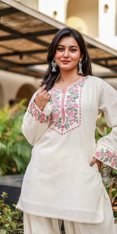 NSR 898 Off White Khadi Cotto Salwar Suit with Embroidery Work & Lace Work. Available at ₹1749 only. Delivery 4-6 Working Days. Shop now. | Casual Suits, Jump Suits, Creative suits, Designer Suits, Palazzo Suits, Party Wear Suits, Patiala Suits, Salwar suit, Straight Suits