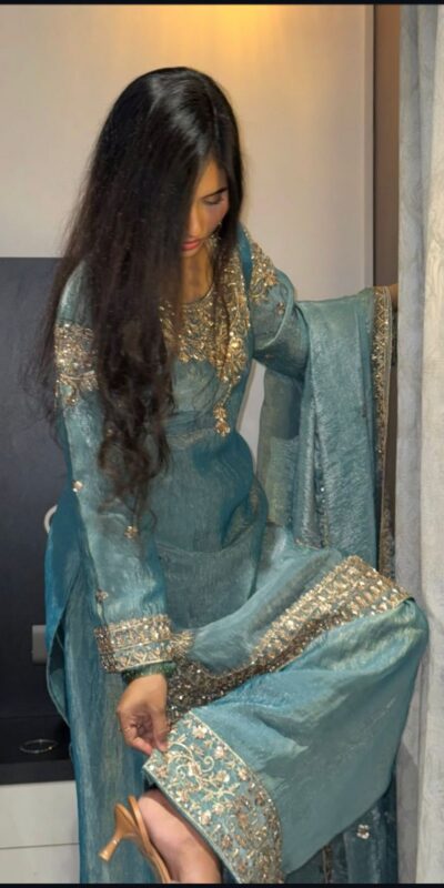WW 1258 Sky Blue in Pure Zimmy Chu Silk Embroidery Work & Sequins Work Salwar Suit . Affordable Price ₹2099. Delivery 4-6 Working Days. Shop now. | Casual Suits, Jump Suits, Creative suits, Designer Suits, Palazzo Suits, Party Wear Suits, Patiala Suits, Salwar suit, Straight Suits