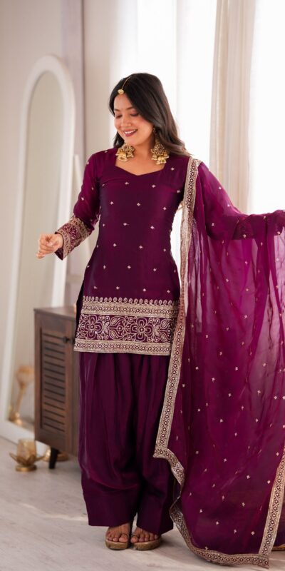 KB 310 Wine in Wine Fendy Silk Embroidery Work & Sequins Work Salwar Suit . Now at just ₹2049. Delivery 4-6 Working Days. Shop now. | Casual Suits, Jump Suits, Creative suits, Designer Suits, Palazzo Suits, Party Wear Suits, Patiala Suits, Salwar suit, Straight Suits