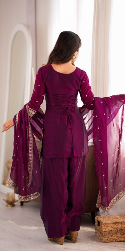 KB 310 Wine in Wine Fendy Silk Embroidery Work & Sequins Work Salwar Suit . Now at just ₹2049. Delivery 4-6 Working Days. Shop now. | Casual Suits, Jump Suits, Creative suits, Designer Suits, Palazzo Suits, Party Wear Suits, Patiala Suits, Salwar suit, Straight Suits