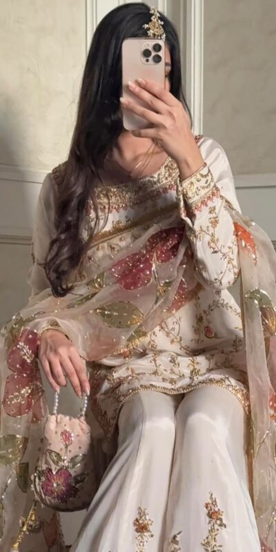 Embroidery Work & Sequins Work Salwar Suit WW 1215 Off White in Off White Cinon Silk. Now at just ₹2149. Delivery 4-6 Working Days. Shop now. | Casual Suits, Jump Suits, Creative suits, Designer Suits, Palazzo Suits, Party Wear Suits, Patiala Suits, Salwar suit, Straight Suits