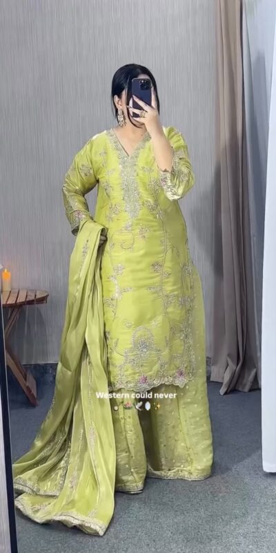VLM 342 Pista Color Zimmy Silk Salwar Suit with Embroidery Work. Affordable Price ₹2149. Delivery 4-6 Working Days. Shop now. | Casual Suits, Jump Suits, Creative suits, Designer Suits, Palazzo Suits, Party Wear Suits, Patiala Suits, Salwar suit, Straight Suits