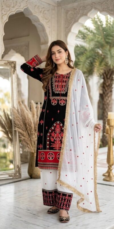 SKF 1731 Black Color Natural Crep Salwar Suit with Embroidery Work. Wedding, Party, Festive, Best Price ₹2149. Delivery 4-6 Working Days. Shop now. | Casual Suits, Jump Suits, Creative suits, Designer Suits, Palazzo Suits, Party Wear Suits, Patiala Suits, Salwar suit, Straight Suits