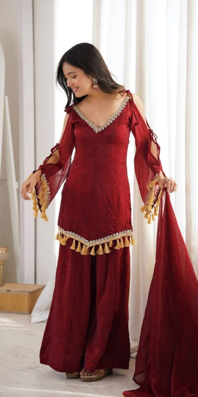 SRK 5357 Maroon Doremon Crush Salwar Suit Perfect for Wedding, Party, Traditional Day, Baisakhi, Karwa Chauth – . Exclusive Offer ₹2099. Delive | Casual Suits, Jump Suits, Creative suits, Designer Suits, Palazzo Suits, Party Wear Suits, Patiala Suits, Salwar suit, Straight Suits
