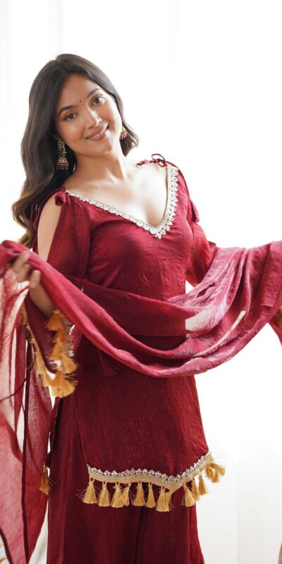 SRK 5357 Maroon Doremon Crush Salwar Suit Perfect for Wedding, Party, Traditional Day, Baisakhi, Karwa Chauth – . Exclusive Offer ₹2099. Delive | Casual Suits, Jump Suits, Creative suits, Designer Suits, Palazzo Suits, Party Wear Suits, Patiala Suits, Salwar suit, Straight Suits