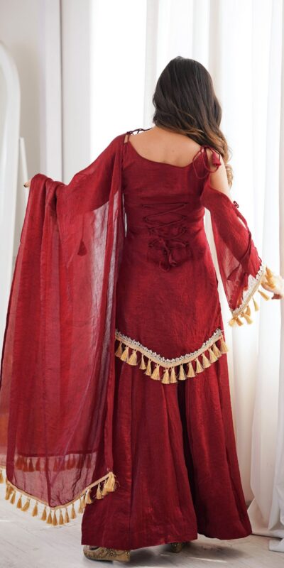 SRK 5357 Maroon Doremon Crush Salwar Suit Perfect for Wedding, Party, Traditional Day, Baisakhi, Karwa Chauth – . Exclusive Offer ₹2099. Delive | Casual Suits, Jump Suits, Creative suits, Designer Suits, Palazzo Suits, Party Wear Suits, Patiala Suits, Salwar suit, Straight Suits
