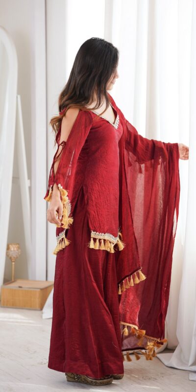 SRK 5357 Maroon Doremon Crush Salwar Suit Perfect for Wedding, Party, Traditional Day, Baisakhi, Karwa Chauth – . Exclusive Offer ₹2099. Delive | Casual Suits, Jump Suits, Creative suits, Designer Suits, Palazzo Suits, Party Wear Suits, Patiala Suits, Salwar suit, Straight Suits