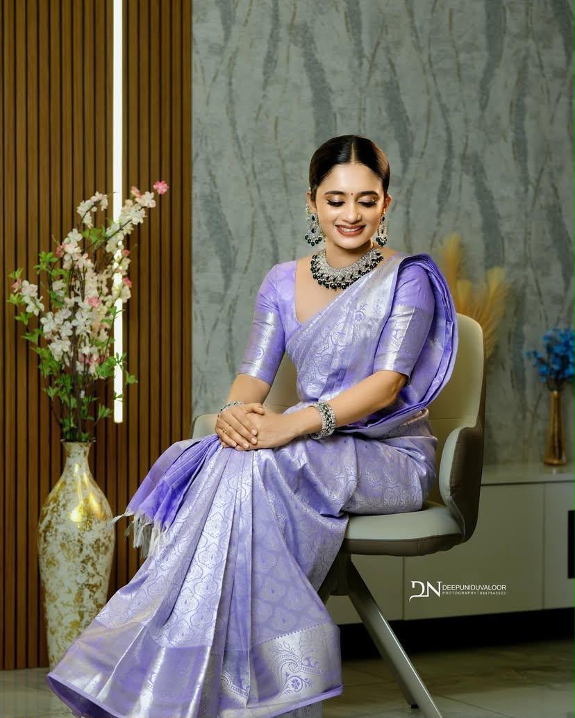 KPR 259 Lavender Soft Lichi Silk Saree with Lace Work & Lace Border. Introductory Price ₹1349. Delivery 4-6 Working Days. Shop now. | Creative Sarees, Bollywood Sarees, Designer Sarees, Embroidered Sarees, Ethnic Saree, Modern Digital sarees, Party Wear Sarees, Sarees