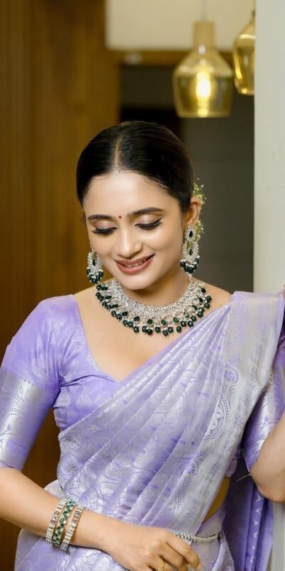 KPR 259 Lavender Soft Lichi Silk Saree with Lace Work & Lace Border. Introductory Price ₹1349. Delivery 4-6 Working Days. Shop now. | Creative Sarees, Bollywood Sarees, Designer Sarees, Embroidered Sarees, Ethnic Saree, Modern Digital sarees, Party Wear Sarees, Sarees