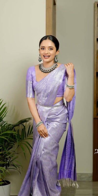 KPR 259 Lavender Soft Lichi Silk Saree with Lace Work & Lace Border. Introductory Price ₹1349. Delivery 4-6 Working Days. Shop now. | Creative Sarees, Bollywood Sarees, Designer Sarees, Embroidered Sarees, Ethnic Saree, Modern Digital sarees, Party Wear Sarees, Sarees