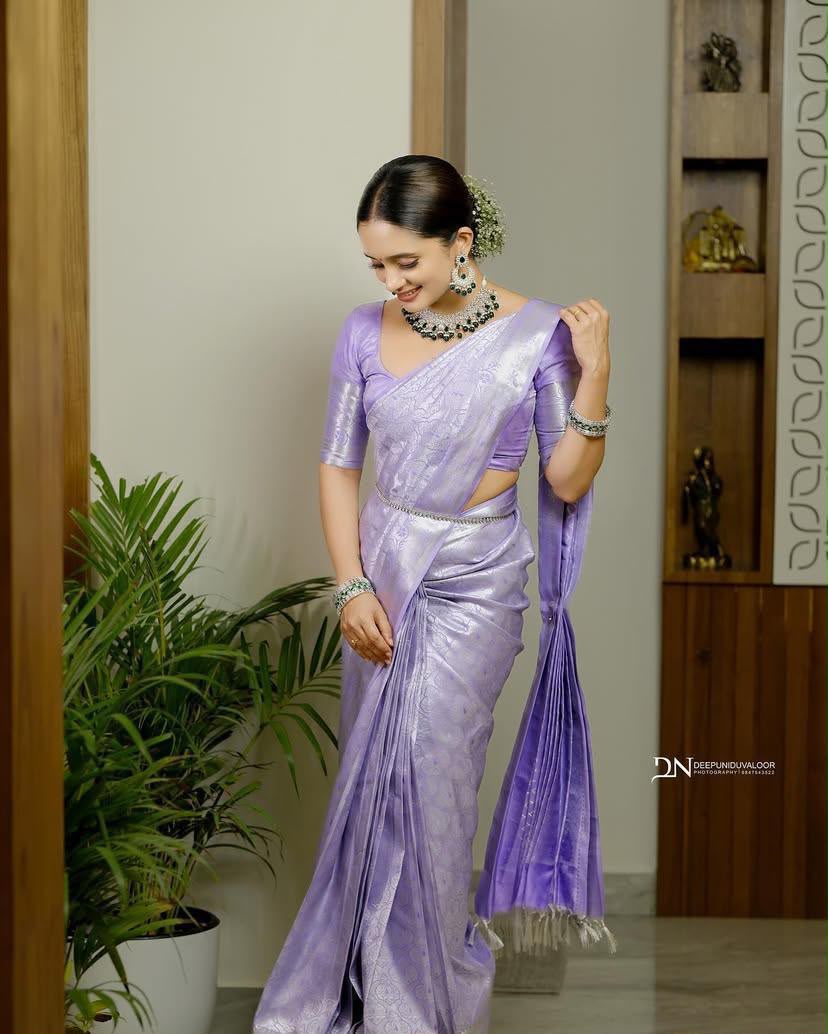 KPR 259 Lavender Soft Lichi Silk Saree with Lace Work & Lace Border. Introductory Price ₹1349. Delivery 4-6 Working Days. Shop now. | Creative Sarees, Bollywood Sarees, Designer Sarees, Embroidered Sarees, Ethnic Saree, Modern Digital sarees, Party Wear Sarees, Sarees