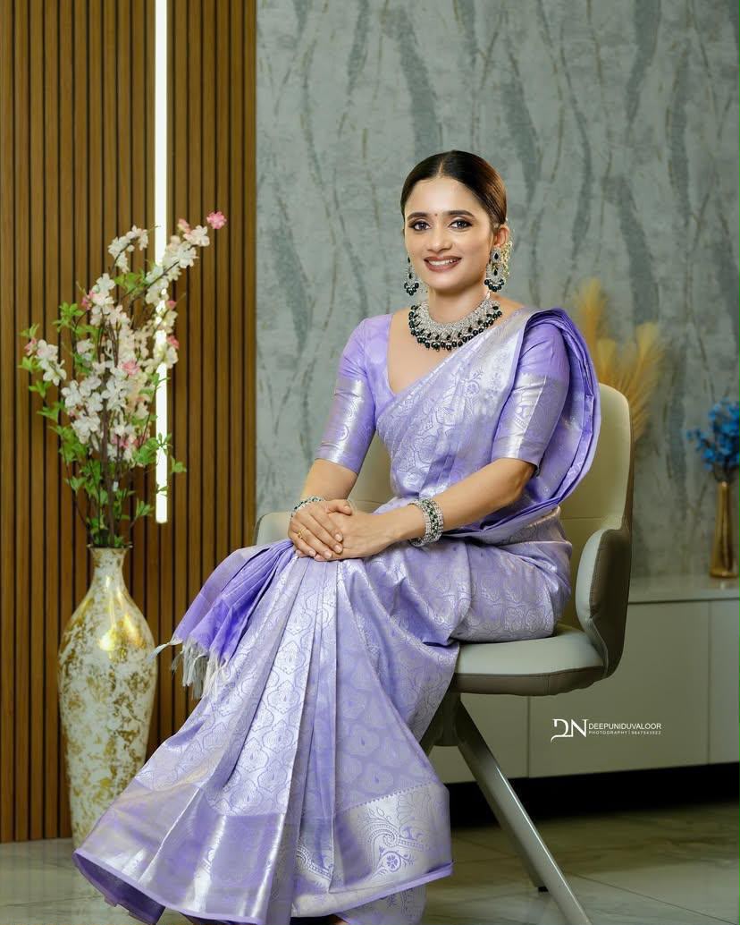 KPR 259 Lavender Soft Lichi Silk Saree with Lace Work & Lace Border. Introductory Price ₹1349. Delivery 4-6 Working Days. Shop now. | Creative Sarees, Bollywood Sarees, Designer Sarees, Embroidered Sarees, Ethnic Saree, Modern Digital sarees, Party Wear Sarees, Sarees