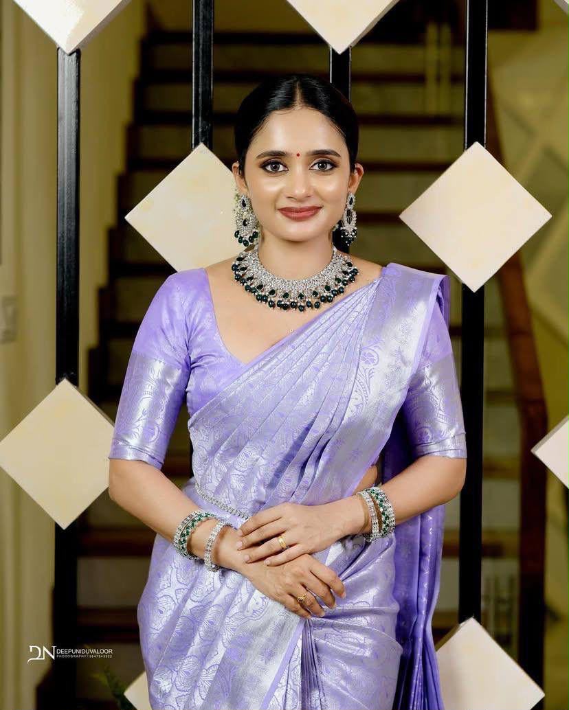 KPR 259 Lavender Soft Lichi Silk Saree with Lace Work & Lace Border. Introductory Price ₹1349. Delivery 4-6 Working Days. Shop now. | Creative Sarees, Bollywood Sarees, Designer Sarees, Embroidered Sarees, Ethnic Saree, Modern Digital sarees, Party Wear Sarees, Sarees