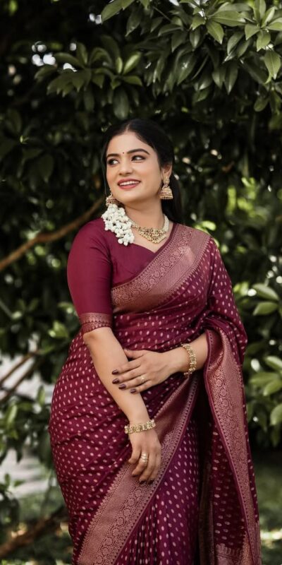 KPR 265 Maroon Soft Lichi Silk Saree with Lace Work & Lace Border. Introductory Price ₹1349. Delivery 4-6 Working Days. Shop now. | Creative Sarees, Bollywood Sarees, Designer Sarees, Embroidered Sarees, Ethnic Saree, Modern Digital sarees, Party Wear Sarees, Sarees