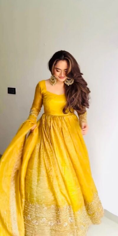 ZF 6012 Yellow in Gold Crush Zari Work & Embroidery Work Gown . Affordable Price ₹2149. Delivery 4-6 Working Days. Shop now. | Bollywood Gowns, Creative Gowns, Designer Gowns, Embroidered Gowns, Gowns, Party Wear Gowns