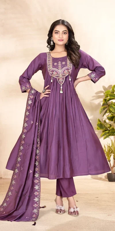 DIVA 136 Lavender in Viscose Roman Silk Embroidery Work & Hand Work Salwar Suit . Best Price ₹2099. Delivery 4-6 Working Days. Shop now. | Casual Suits, Jump Suits, Creative suits, Designer Suits, Palazzo Suits, Party Wear Suits, Patiala Suits, Salwar suit, Straight Suits