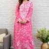 MF 1130 Pink in Colour Poly Cotton Chikenkari Work & Lace Work Kurti . Festive Deal ₹1499. Delivery 4-6 Working Days. Shop now. | Bollywood Kurti, Creative Kurtis, Designer Kurti, Kurti, Party Wear Kurti, Selfie Kurti