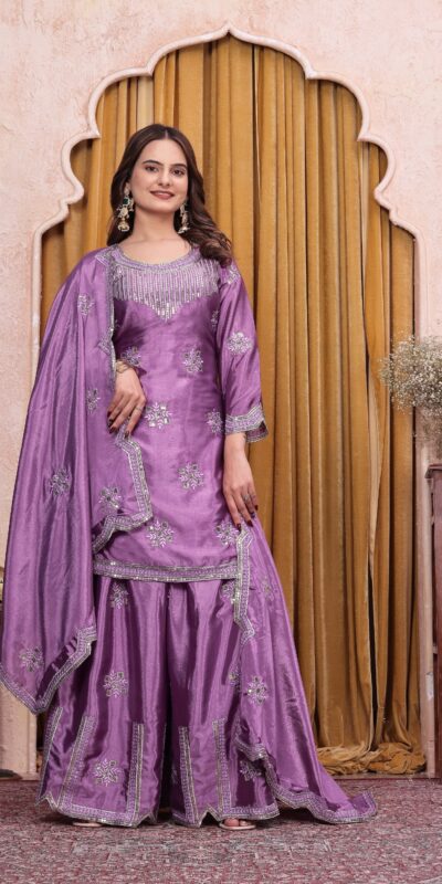 FE 142 Lavender in Chinon Embroidery Work & Sequins Work Salwar Suit . Special Price ₹2149. Delivery 4-6 Working Days. Shop now. | Casual Suits, Jump Suits, Creative suits, Designer Suits, Palazzo Suits, Party Wear Suits, Patiala Suits, Salwar suit, Straight Suits