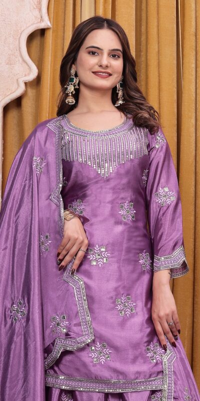 FE 142 Lavender in Chinon Embroidery Work & Sequins Work Salwar Suit . Special Price ₹2149. Delivery 4-6 Working Days. Shop now. | Casual Suits, Jump Suits, Creative suits, Designer Suits, Palazzo Suits, Party Wear Suits, Patiala Suits, Salwar suit, Straight Suits