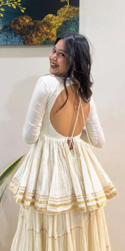PC 586 White Color Pure Cotton Lehenga Choli with Cowrie Work. Festive Deal ₹2549. Delivery 4-6 Working Days. Online Shop now. | Bollywood Lehenga, Creative Lehenga, Designer Lehenga, Embroidered Lehenga, Lehenga, Party Wear Lehenga