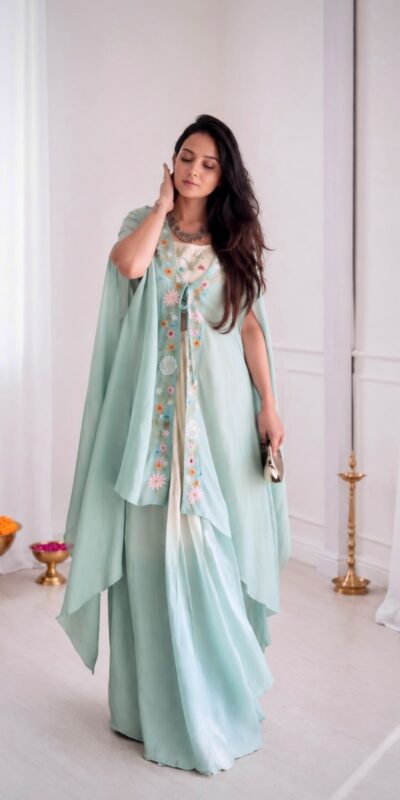 BB 70 Sky Blue Sky Blue Banglory Silk Dhoti Suit with Embroidery Work & Sequins Work. Grab it for ₹1999. Delivery 4-6 Working Days. Shop now. | Casual Suits, Jump Suits, Creative suits, Designer Suits, Palazzo Suits, Party Wear Suits, Patiala Suits, Salwar suit, Straight Suits