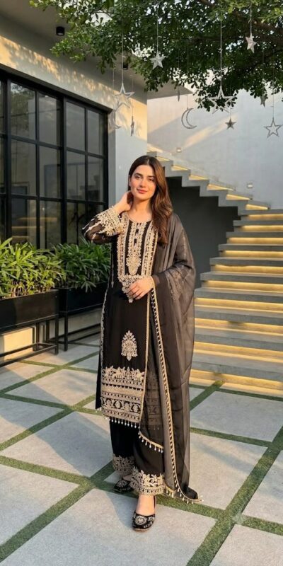 ST 247 Black | Black Faux Georgette Salwar Suit with Lace Work. Introductory Price ₹2449. Delivery 4-6 Working Days. Shop now. | Casual Suits, Jump Suits, Creative suits, Designer Suits, Palazzo Suits, Party Wear Suits, Patiala Suits, Salwar suit, Straight Suits