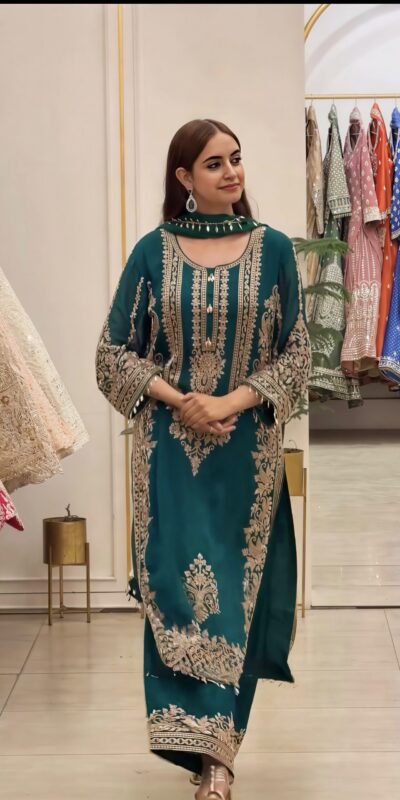 SR 1716 Teal Colour Faux Georgette Salwar Suit with Lace Work. Introductory Price ₹2449. Delivery 4-6 Working Days. Shop now. | Casual Suits, Jump Suits, Creative suits, Designer Suits, Palazzo Suits, Party Wear Suits, Patiala Suits, Salwar suit, Straight Suits