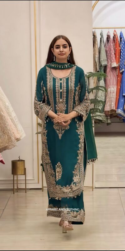 SR 1716 Teal Colour Faux Georgette Salwar Suit with Lace Work. Introductory Price ₹2449. Delivery 4-6 Working Days. Shop now. | Casual Suits, Jump Suits, Creative suits, Designer Suits, Palazzo Suits, Party Wear Suits, Patiala Suits, Salwar suit, Straight Suits