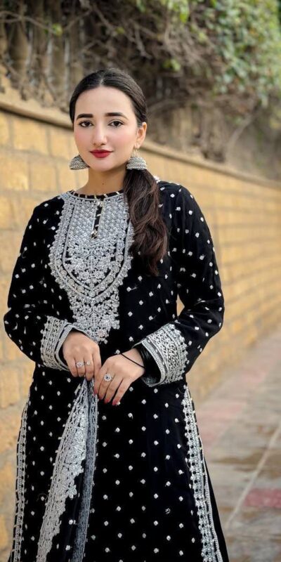 ZB 5064 Black Faux Georgette Salwar Suit with Embroidery Work. Available at ₹2049 only. Delivery 4-6 Working Days. Shop now. | Casual Suits, Jump Suits, Creative suits, Designer Suits, Palazzo Suits, Party Wear Suits, Patiala Suits, Salwar suit, Straight Suits