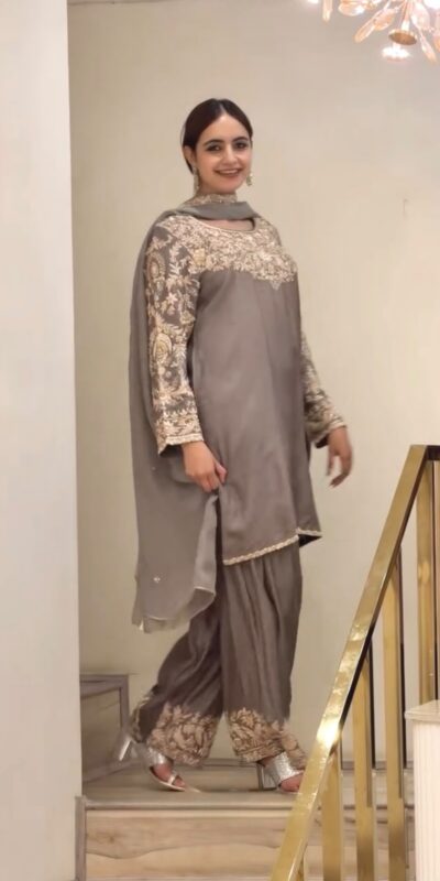 AD 242 Grey Color Chinon Silk Salwar Suit with Embroidery Work. Online Get it for ₹2249. Delivery 4-6 Working Days. Shop now. | Casual Suits, Jump Suits, Creative suits, Designer Suits, Palazzo Suits, Party Wear Suits, Patiala Suits, Salwar suit, Straight Suits