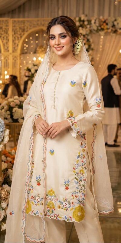 LG 2132 Off Whiten Glass Roman Salwar Suit with Embroidery Work. Introductory Price ₹2349. Delivery 4-6 Working Days. Shop now. | Casual Suits, Jump Suits, Creative suits, Designer Suits, Palazzo Suits, Party Wear Suits, Patiala Suits, Salwar suit, Straight Suits