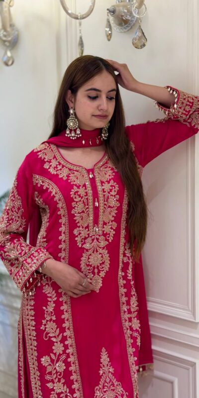 SRK 5365 Red Faux Georgette Salwar Suit erfect for Wedding, Party, Mehendi, Pongal, Reception – . Available at ₹2449 only. Delivery 4-6 Working Days | Casual Suits, Jump Suits, Creative suits, Designer Suits, Palazzo Suits, Party Wear Suits, Patiala Suits, Salwar suit, Straight Suits