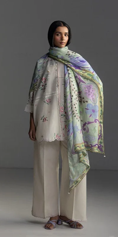 FC 1228 Cream Cambric Cotton Salwar Suit with Digital Print & Embroidery Work. Festive Deal ₹2499. Delivery 4-6 Working Days. Shop now. | Casual Suits, Jump Suits, Creative suits, Designer Suits, Palazzo Suits, Party Wear Suits, Patiala Suits, Salwar suit, Straight Suits