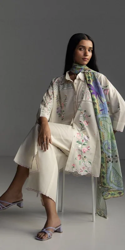 FC 1228 Cream Cambric Cotton Salwar Suit with Digital Print & Embroidery Work. Festive Deal ₹2499. Delivery 4-6 Working Days. Shop now. | Casual Suits, Jump Suits, Creative suits, Designer Suits, Palazzo Suits, Party Wear Suits, Patiala Suits, Salwar suit, Straight Suits