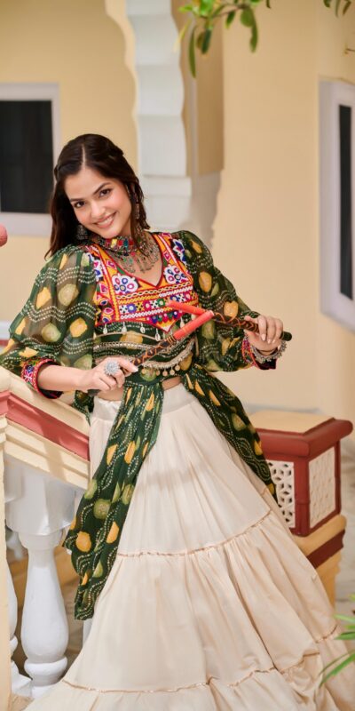 Ram 131 Green in Pure Cotton Mirror Work & Gamthi Work Lehenga Choli . Exclusive Offer ₹2949. Delivery 4-6 Working Days. Shop now. | Bollywood Lehenga, Creative Lehenga, Designer Lehenga, Embroidered Lehenga, Lehenga, Party Wear Lehenga