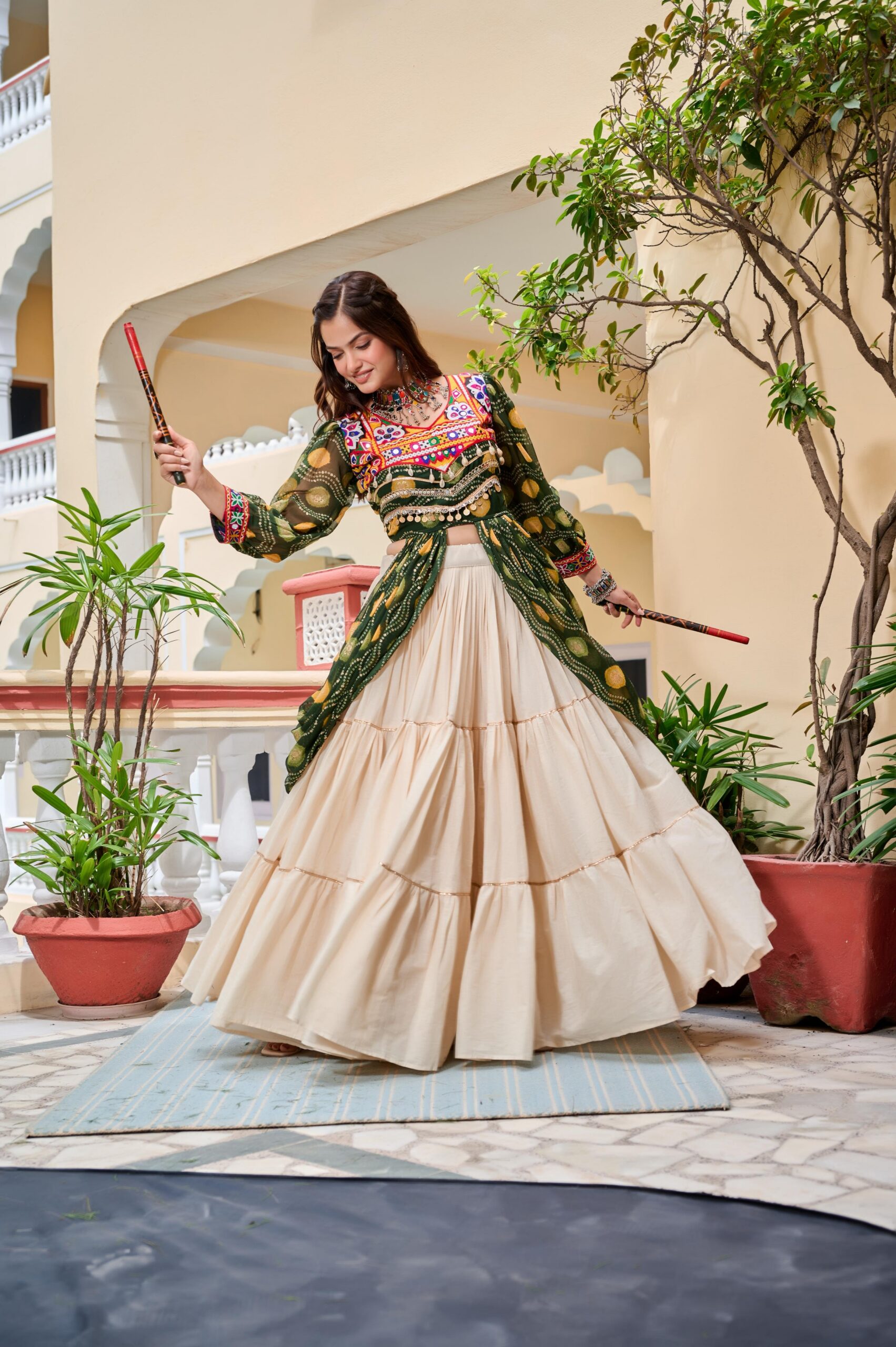 Ram 131 Green in Pure Cotton Mirror Work & Gamthi Work Lehenga Choli . Exclusive Offer ₹2949. Delivery 4-6 Working Days. Shop now. | Bollywood Lehenga, Creative Lehenga, Designer Lehenga, Embroidered Lehenga, Lehenga, Party Wear Lehenga