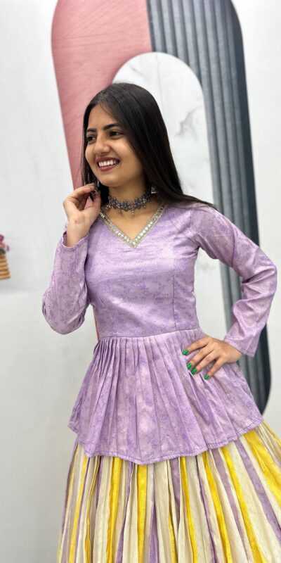 PC 573 Lavender in Jacquard Silk Designer Work Lehenga Choli . Introductory Price ₹2249. Delivery 4-6 Working Days. Shop now. | Bollywood Lehenga, Creative Lehenga, Designer Lehenga, Embroidered Lehenga, Lehenga, Party Wear Lehenga