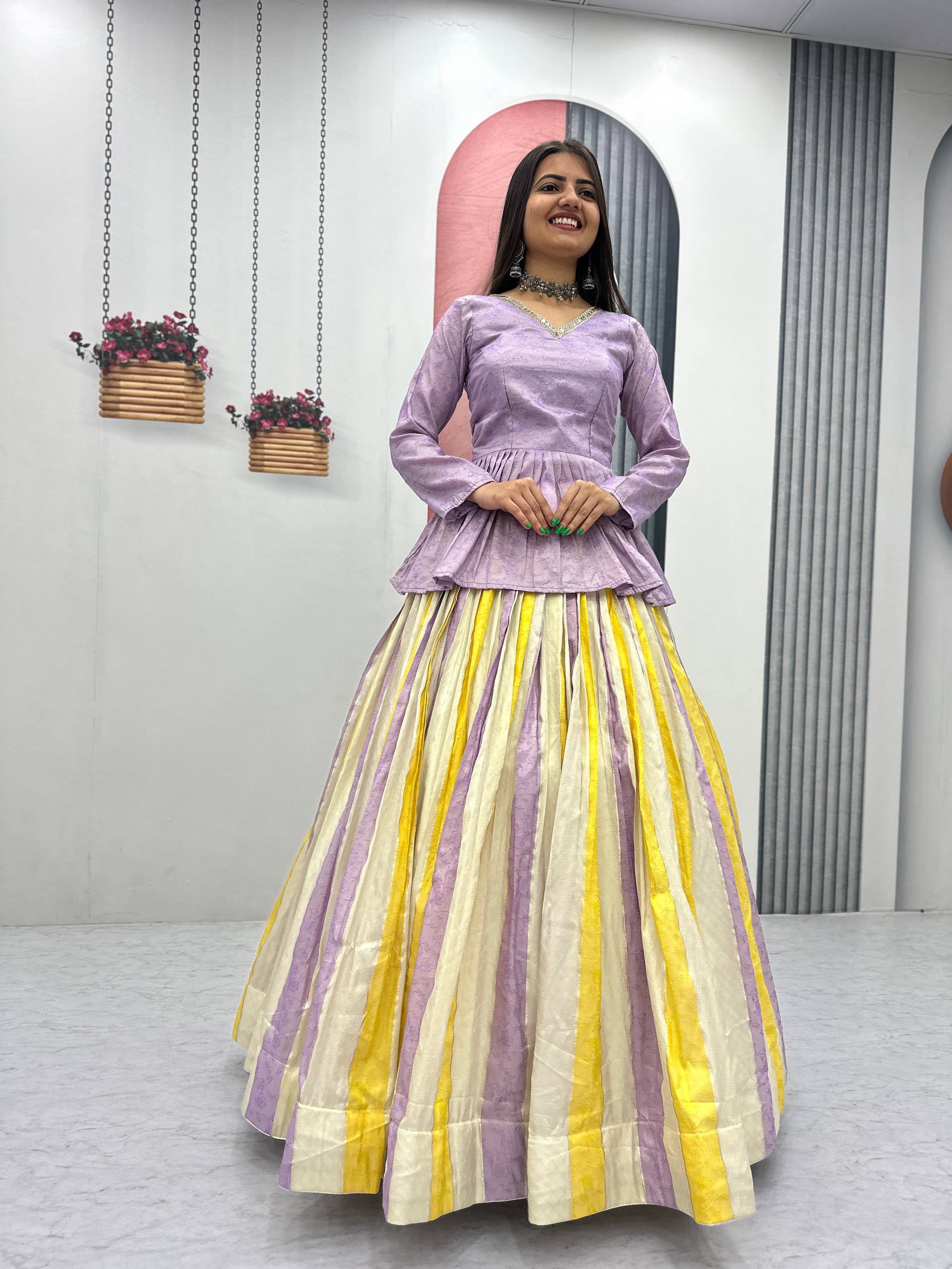 PC 573 Lavender in Jacquard Silk Designer Work Lehenga Choli . Introductory Price ₹2249. Delivery 4-6 Working Days. Shop now. | Bollywood Lehenga, Creative Lehenga, Designer Lehenga, Embroidered Lehenga, Lehenga, Party Wear Lehenga