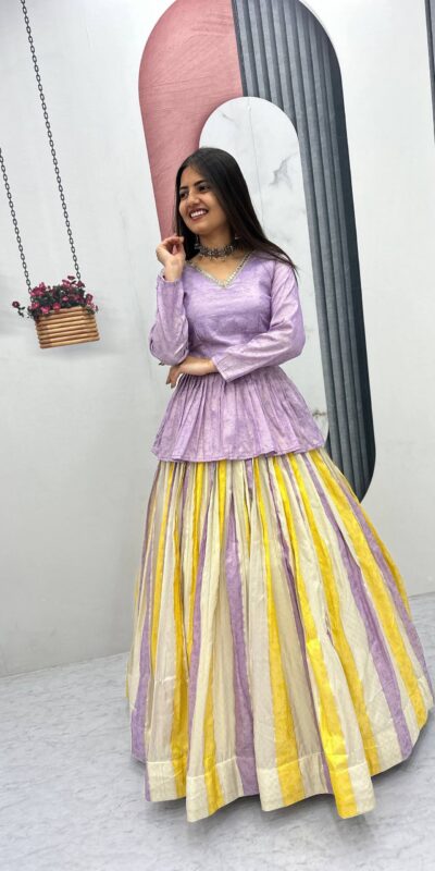 PC 573 Lavender in Jacquard Silk Designer Work Lehenga Choli . Introductory Price ₹2249. Delivery 4-6 Working Days. Shop now. | Bollywood Lehenga, Creative Lehenga, Designer Lehenga, Embroidered Lehenga, Lehenga, Party Wear Lehenga