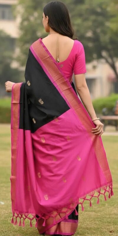 KP 7009 Black Soft Lichi Silk Saree with Lace Work & Lace Border. Introductory Price ₹1649. Delivery 4-6 Working Days. Shop now. | Creative Sarees, Bollywood Sarees, Designer Sarees, Embroidered Sarees, Ethnic Saree, Modern Digital sarees, Party Wear Sarees, Sarees