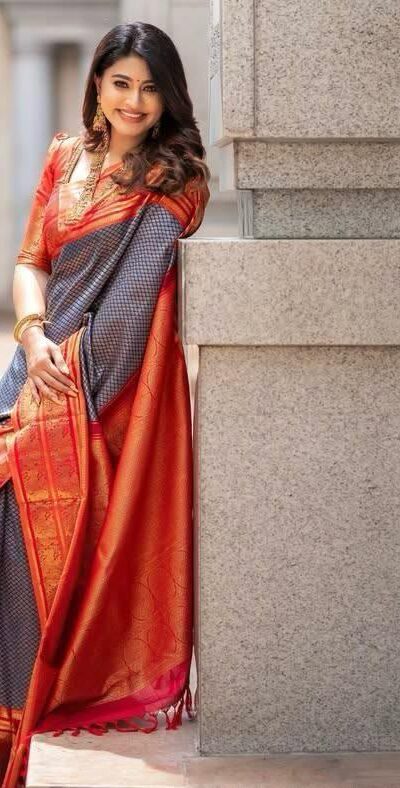 KPR 274 Grey Soft Lichi Silk Saree with Lace Work & Lace Border. Introductory Price ₹1649. Delivery 4-6 Working Days. Shop now. | Creative Sarees, Bollywood Sarees, Designer Sarees, Embroidered Sarees, Ethnic Saree, Modern Digital sarees, Party Wear Sarees, Sarees