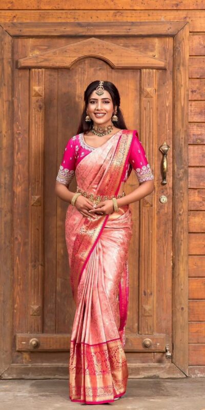 KP 6084 Peach Soft Lichi Silk Saree with Lace Work & Lace Border. Introductory Price ₹1449. Delivery 4-6 Working Days. Shop now. | Creative Sarees, Bollywood Sarees, Designer Sarees, Embroidered Sarees, Ethnic Saree, Modern Digital sarees, Party Wear Sarees, Sarees